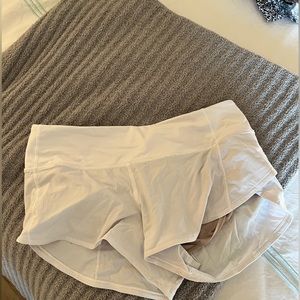 white speed up shorts, size 4 2.5 inch
